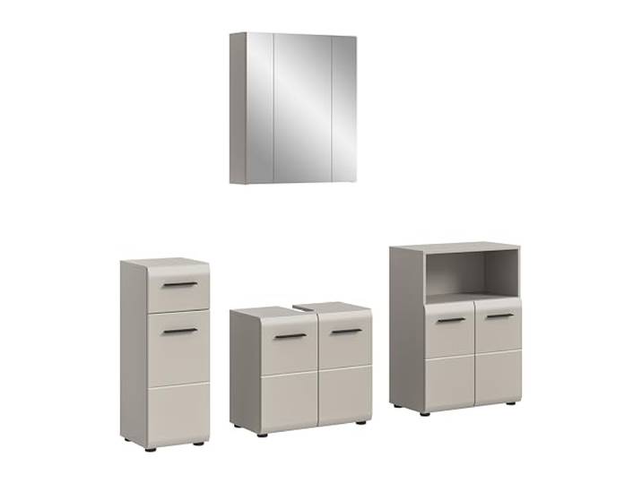 xonox.home – Badkombination Ice 180x185x30 cm in Kaschmir Melamin & matt – Großzügiges Badezimmer-Set mit funktionalem Design – Hochwertige Verarbeitung, langlebig & ideal für Moderne Konzepte