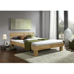 Massivholzbett SOLANO (LF 140x200 cm) - beige - LF 140x200 cm
