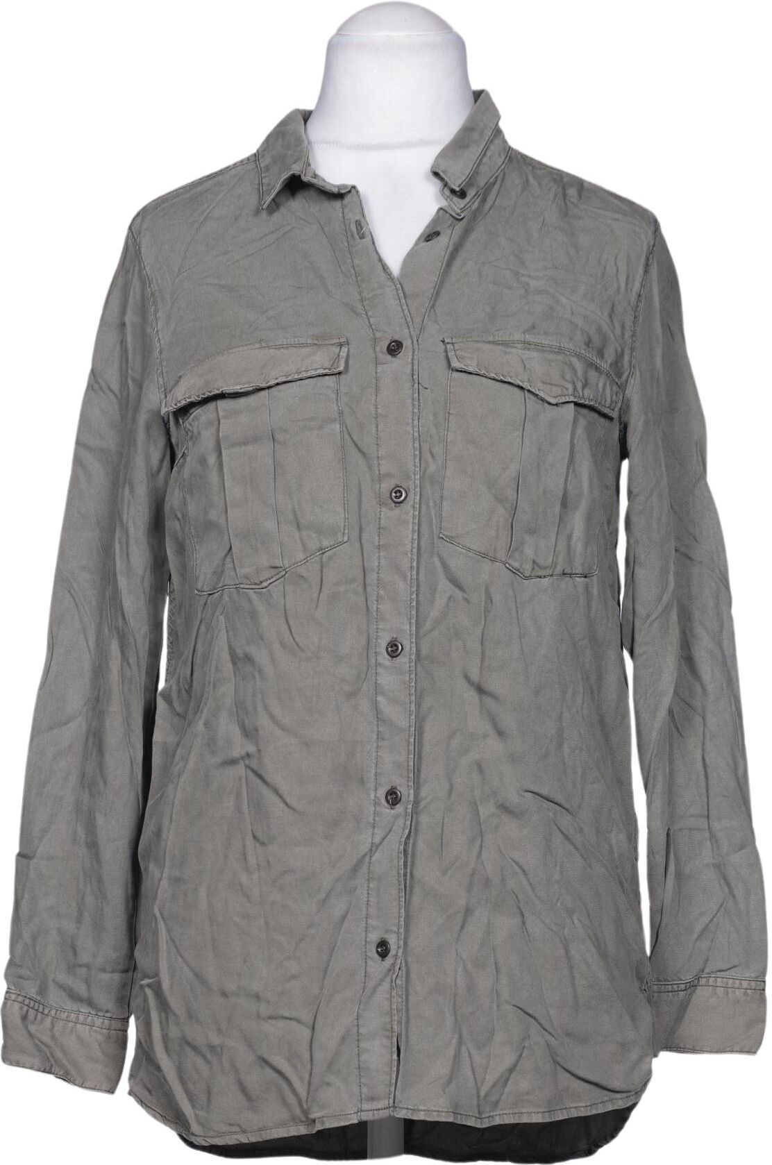 Denim & Co. Damen Bluse, Grau, Gr. EU 38, Lyocell - Second Hand
