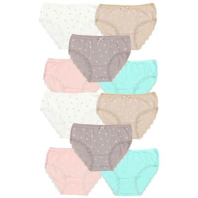 Slip TUPTAM "Slips Mädchen Slips mit Aufdruck 10er Pack", Kinder, Gr. 116, beige (farbenmix 9), Unterhosen Slip