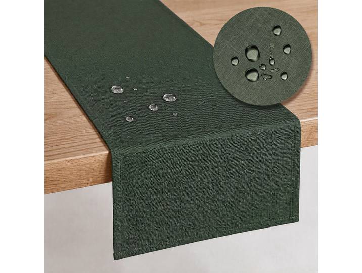 Tischläufer OTTO HOME Josée wasserabweisend , grün (dunkelgrün), B:140cm L:30cm, Polyester, Tischdecken, Tischläufer, uni, verschiedene Größen, Tischläufer, Deko, wasserabweisend