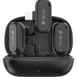 Devia 2er-Set Kabellose Lavalier-Mikrofone ANC USB-C und Lightning, Mikrofon