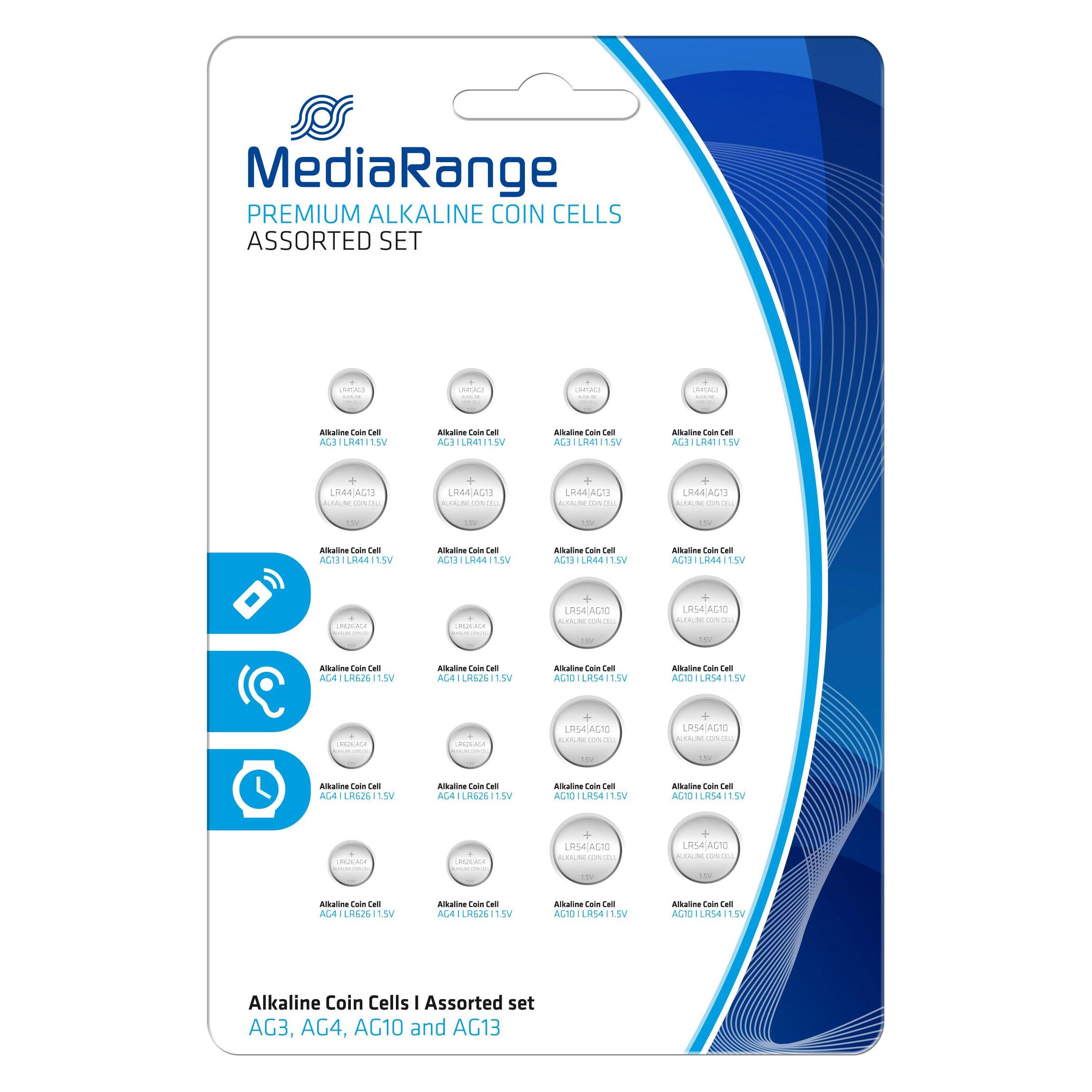 MediaRange PREMIUM BATTERIEN 20er PACK (20 Stk., AG10, AG4, LR41, LR44, 145 mAh) (MRBAT119)