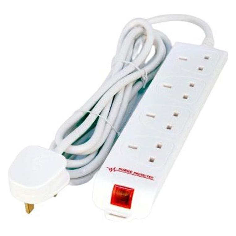 MicroConnect 4-way UK Surge Protected (4x, 2 m) (MC-UKSURGESTRIP4-2M)