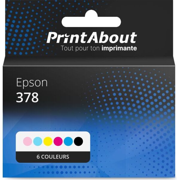 PrintAbout Cartouche compatible Epson 378 (T3781/82/83/84/85/86) - 6 couleurs - Multipack 6 couleurs