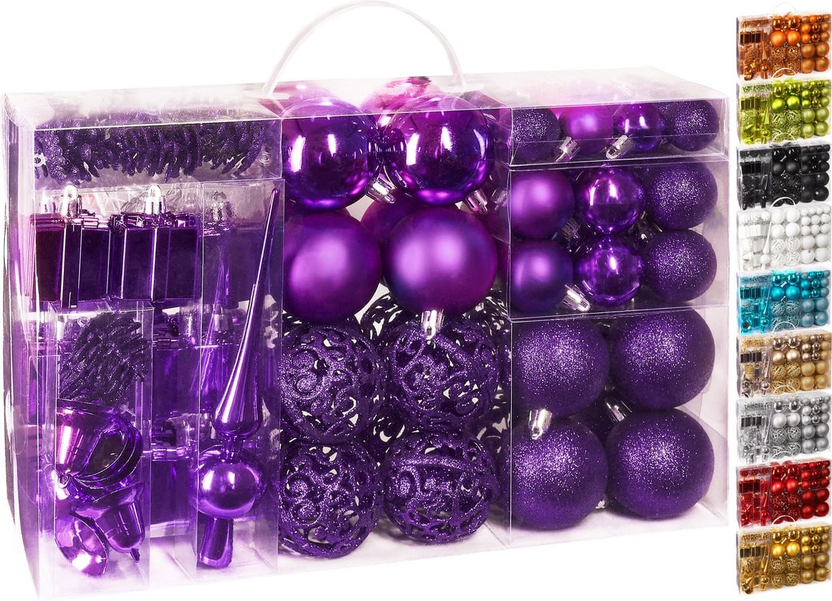 Brubaker Kerstboomversiering Set - 101-delig - Paars