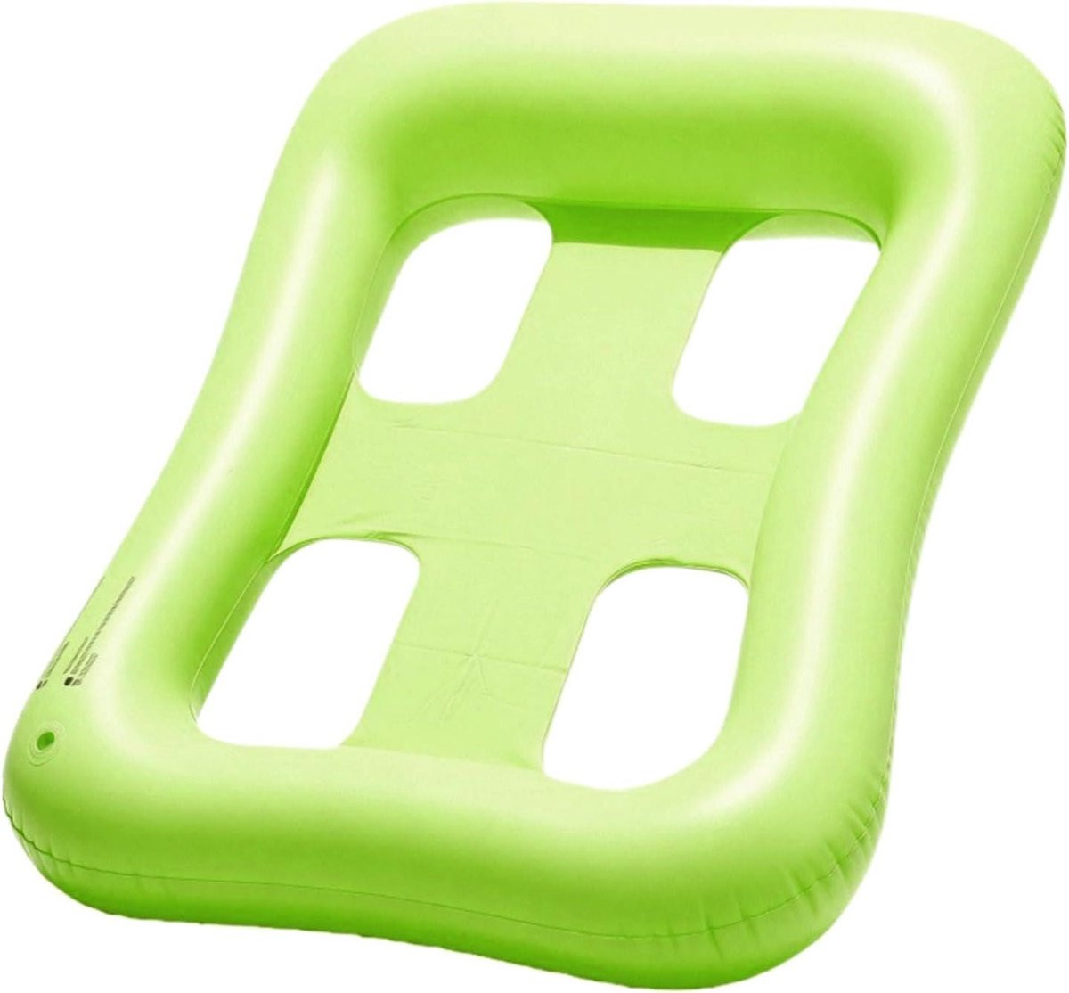 Groene opblaasbare drijvende zwembadmatras met ademend mesh-design, 90 x 120 cm