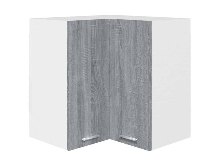 furnicato Spülenunterschrank Eckhängeschrank Lyon 57x57x60 cm Grau Sonoma aus Holzwerkstoff Küchenoberschrank mit zwei Fächern und feuchtbeständiger Oberfläche