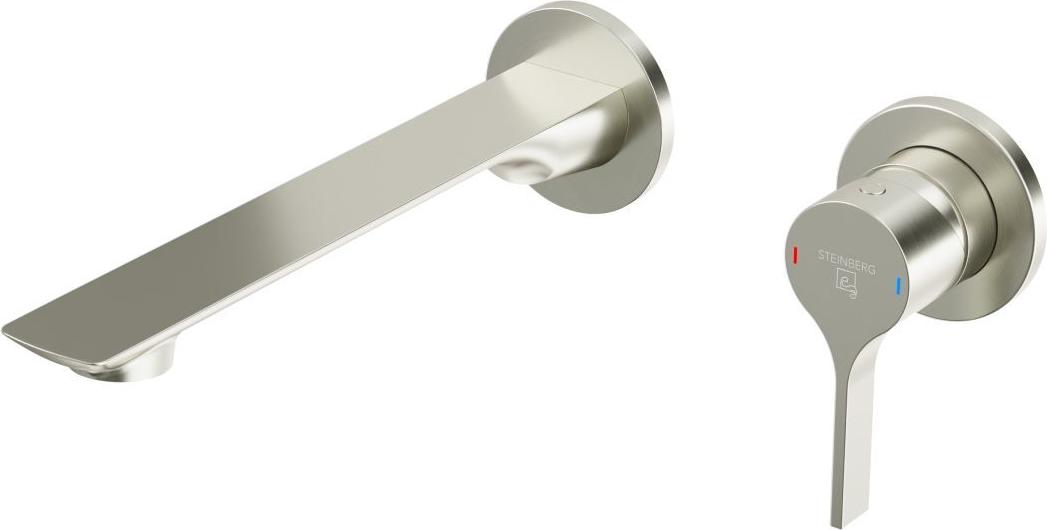 Steinberg Serie 290 Waschtisch-Wand-Einhebelmischer, Fertigmontageset, Ausladung 207mm, 29018143BN