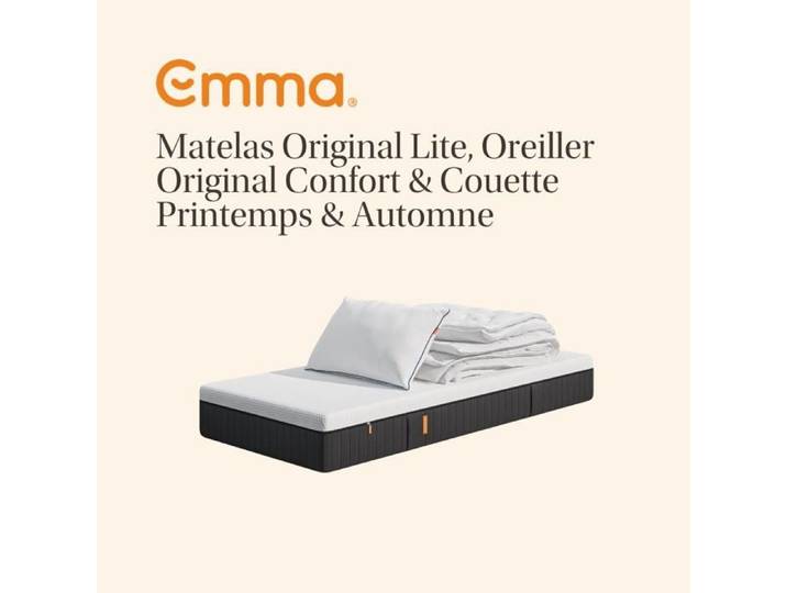 EMMA Matelas Original Lite 90x190 + Oreiller Emma Original Confort 50x70 + Couette Printemps & Automne Emma 140x200