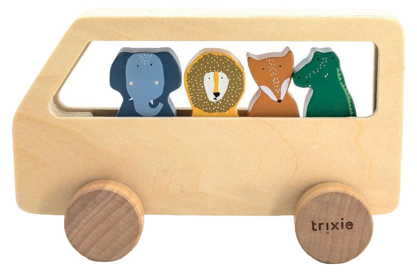 Trixie Baby Houten dierenbus - Educatief houten speelgoed met dieren