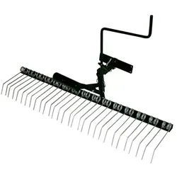 Trolla Rechen 120 cm Anhänger für Rasentraktor vom Sitz bedienbarer Rechen zum Anhängen