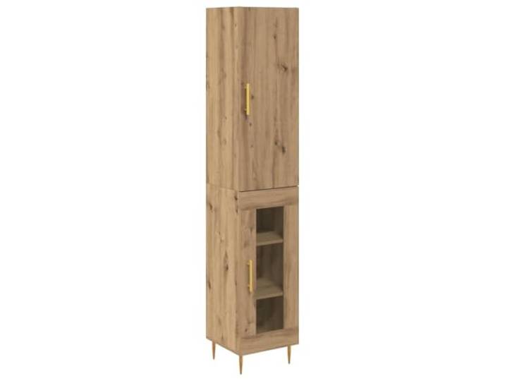 HGFDVCMR Highboard 2-teilig Artisan-Eiche 34,5x34x180cm Holzwerkstoff Stylischer Schrank für Wohnzimmer und Esszimmer: Kompaktes Design nutzt vertikalen Raum optimal für Geschirr und Deko.
