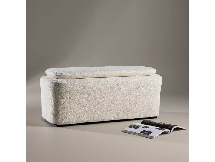 Pouf Laurel 51 x 47 x 110cm Blanc/Blanc