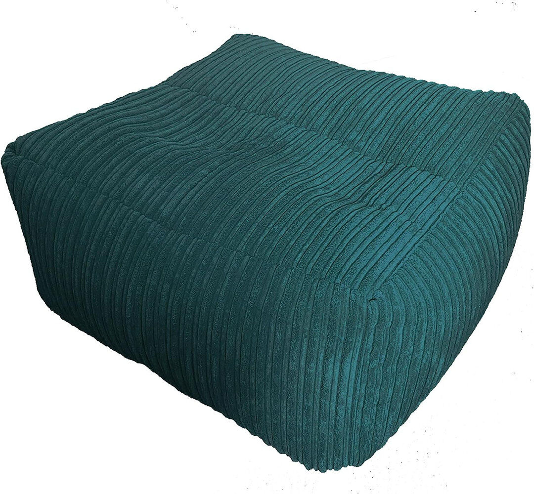 Fairmont Park Baltzer 68cm Wide Square Pouffe Ottoman Teal 38cm H X 68cm W X 68cm D