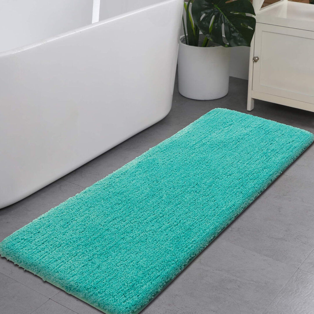 Ebern Designs Rectangle Bath Mat Turquoise 70cm/120cm