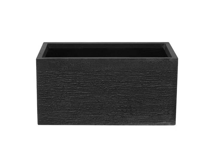 Beliani Blumentopf schwarz rechteckig 60/29/30 cm Myra, Schwarz, Naturmaterialen, 30 cm, Dekoration, Blumen & Blumentöpfe, Übertöpfe