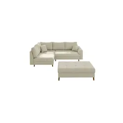 S-STYLE Ecksofa mit Hocker  Maya ¦ beige ¦ Maße (cm): B: 231 H: 81