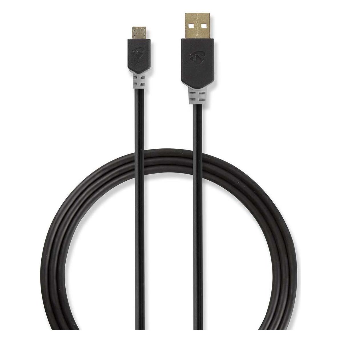 Nedis CCBW60500AT10 USB Kabel 1 m USB 2.0 USB A Micro-USB B Anthrazit (1 m, USB 2.0) (CCBW60500AT10)