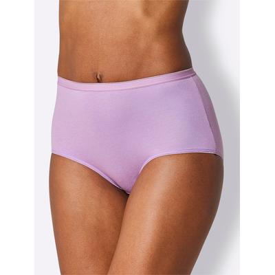 Taillenslip WÄSCHEPUR, Damen, Gr. 40/42, 3 Stk., lila (2x orchidee, bedruckt, 1x orchidee), 95% Baumwolle, 5% Elasthan, Unterhosen Taillenslip