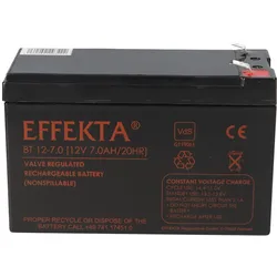 Effekta BT 12-7 AGM Bleiakku 12V 7Ah VdS – wartungsfreier VRLA-Akku