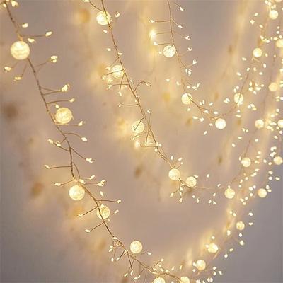 6M 400 LED Lichterkette Knallerkugeln Lichter Außen Feenlichter mit Knacken DC31V Kristall Knackball Feenlichter für Patio Fenster Partyddekoration - EU/US/UK Stecker