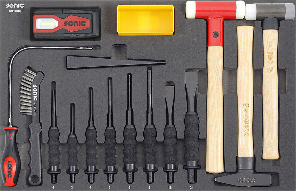Sonic Equipment Hammer-Satz Meißel- Und Hammersatz Sfs-M 16-Tlg. 601606