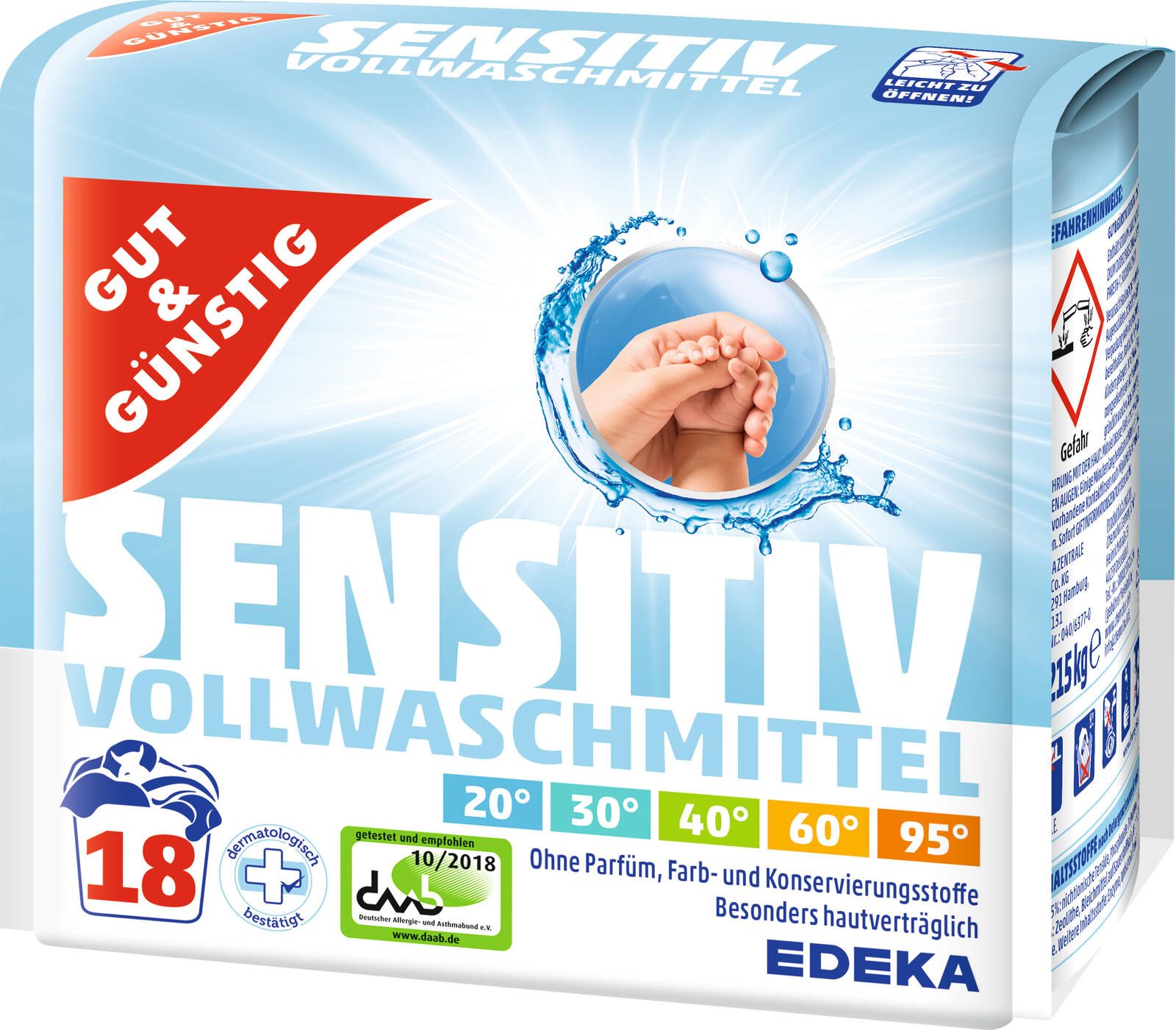GUT&GÜNSTIG Waschmittel frisch 1,22 kg 3877100000