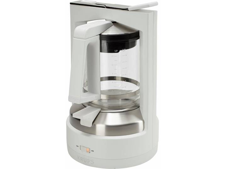KRUPS Filterkaffeemaschine KM4682 T 8.2 , weiß (weiß, edelstahl), 1 l, 12, Kaffeemaschinen, mit Druckbrühsystem, Filterkaffeemaschine