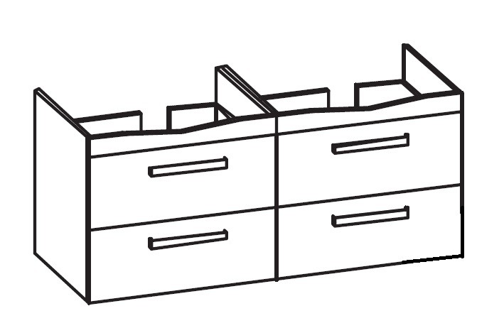 Artiqua 414 Waschtischunterschrank für Sentique 5126D0, Graphit Struktur quer, 414-WU4L-V40-7098-401 414-WU4L-V40-7098-401
