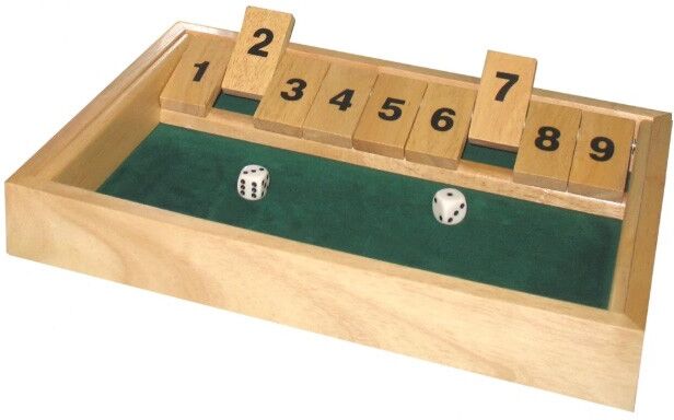 Shut the box 9 en bois 34x34x3 cm - HOT Games