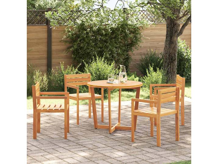 vidaXL 5-teiliges Garten-Ess-Set aus Massivholz Akazie