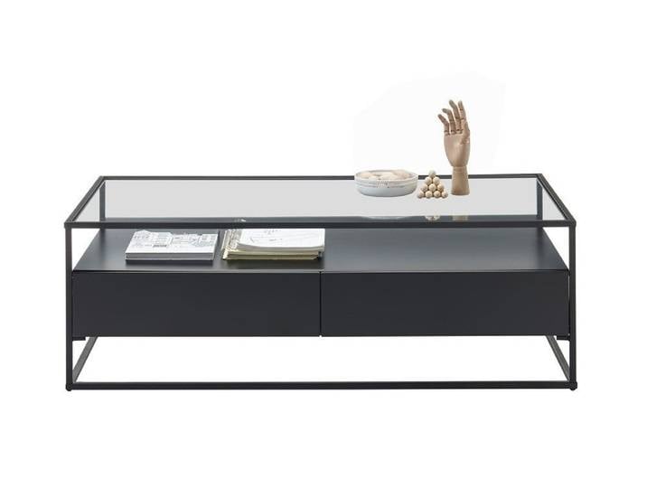 MCA furniture Couchtisch Couchtisch Evora mit Glasplatte, 120x60, schwarz (no-Set), Breite 120 cm,Tischplatte aus Glas