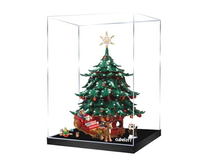Acryl-Vitrine für Lego 41843 Family Christmas Tree Building Set, Staubdichte Transparente Box - Nur Vitrine, Schaukasten Kompatibel mit Lego 41843 (2MM)