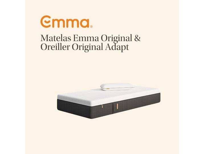 EMMA Matelas Original 90x190 + Oreiller Emma Original Adapt 70x40