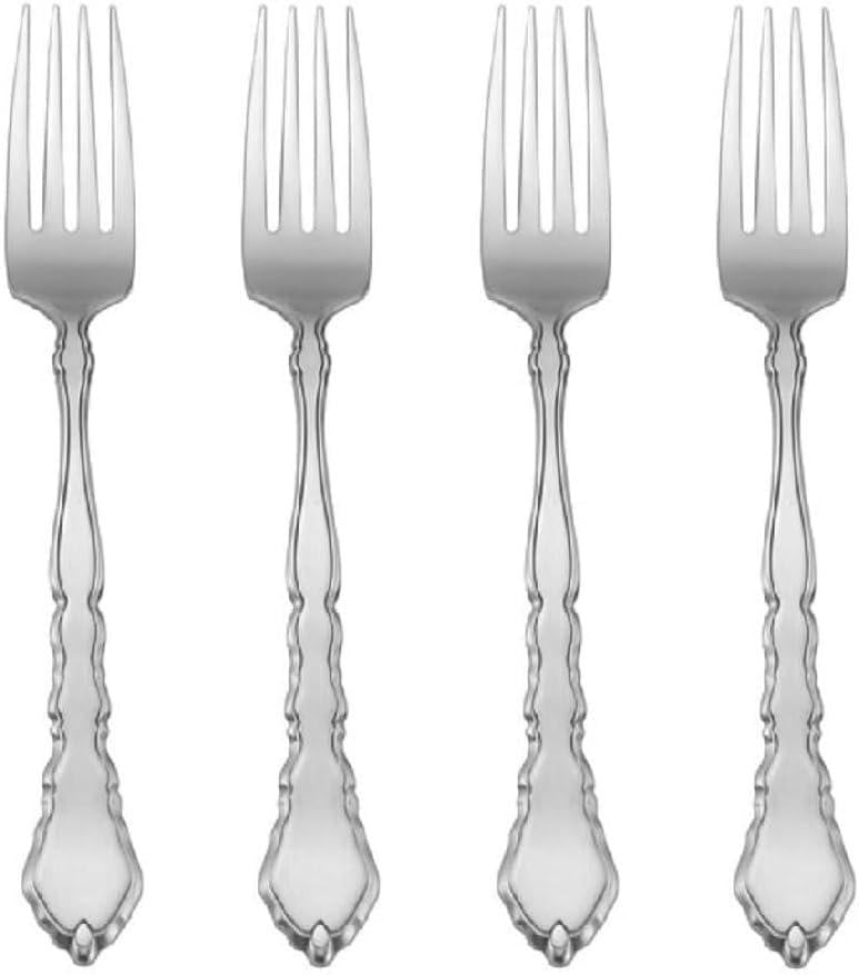 Oneida Satinique set van 4 tafelvorken, zilverkleurig