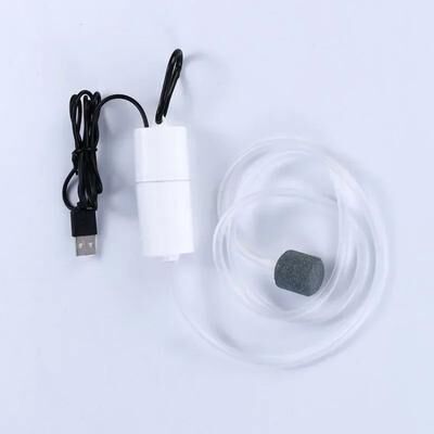Inspired Living Portable USB Aquarium Oxygen Pump Mini Silent Air Oxygenator For Fish Tanks & Outdoor Fishing white
