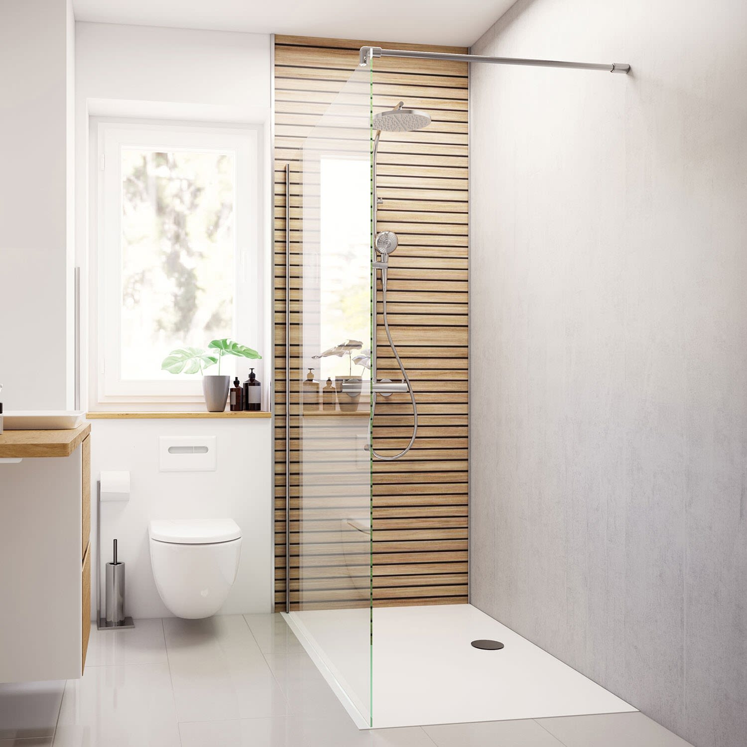 Breuer Duschrückwand 100 x 255 cm, Wandverkleidungen, 1413544000203, scandi horizontal - scandi horizontal