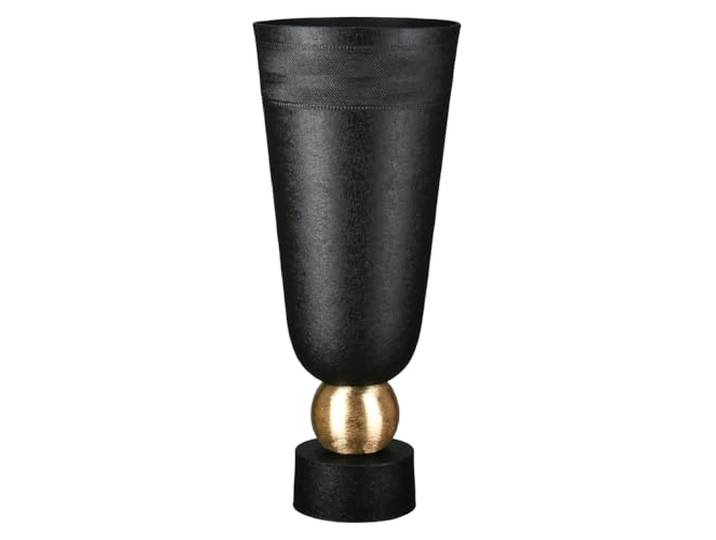 Casablanca Nama Vase Conique en Aluminium Noir craquelé Hauteur 48 cm Diamètre 21 cm