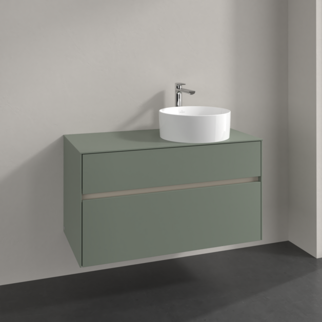 Villeroy und Boch Collaro Waschtischunterschrank C04000AF 100x54,8x50cm, Waschtisch rechts, soft green