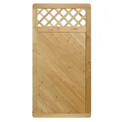 Massivzaun Privora 90x180cm mit Gitter Lärche natur