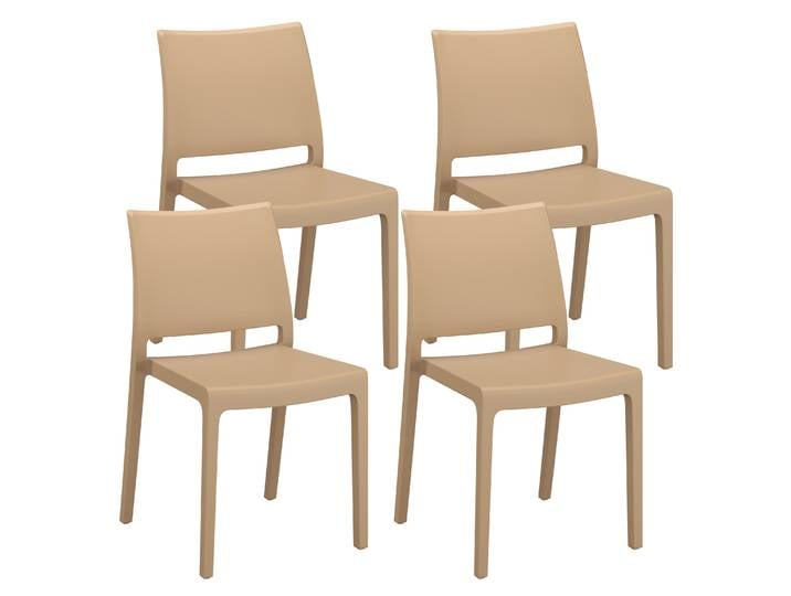 Esszimmerstuhl Gartenstuhl LORA 4er Set beige