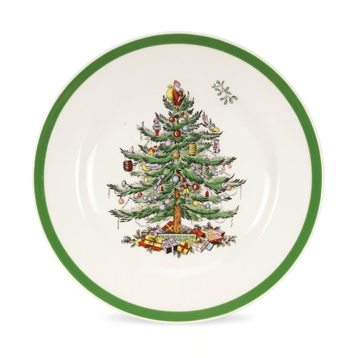 Spode Christmas Tree bord Ø20 cm wit-groen-rood