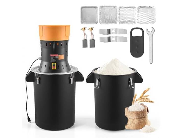 VEVOR Moulin à Grain Électrique Capacité 53 L\, Broyeur à Épices 600 W Haute Puissance\, pour Moudre Rapidement Grains Secs Céréales Café Maïs Poivre\, Moulin à Farine avec Lames Galvanisées Tranchantes