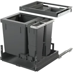 Müllex Abfall-Auszugsystem X-LINE X55 Premium Pro, Abfalleimer, Weiss, Grau