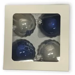 FC Blau-Weiß Linz Weihnachtskugeln 4er-Set - blau / ONE SIZE