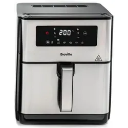 Breville Hot air fryer Halo Flexi 9 liters design compact black, Fritteuse, Silber, Schwarz