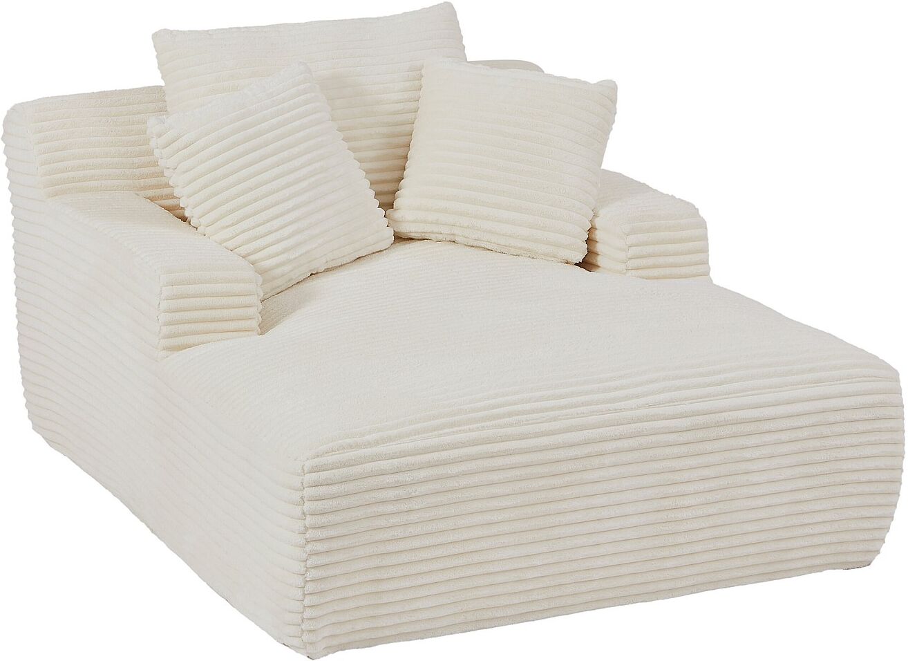 Vente-unique Recamiere - Cord grobe Rippen Beige - DONILIA