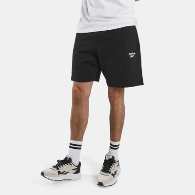 Sweatshorts REEBOK "ID SMALL LOGO SHORTS", Herren, Gr. L, N-Gr, schwarz, Obermaterial: 70% Baumwolle, 30% Polyester, Hosen Sweatshorts, Sweatshorts für Sommermode und Frühlingsmode, in den Größen S bis XXL