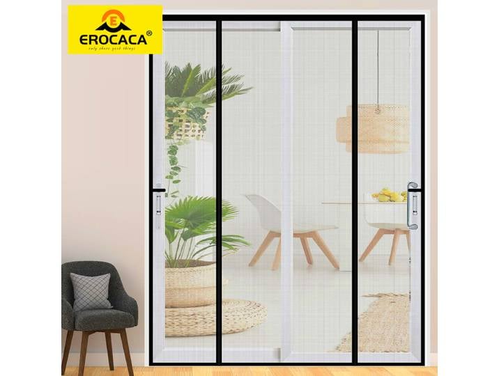 EROCACA-Moustiquaire magnétique pour porte, rideau à fermeture automatique, maille anti-insectes, adapté aux portes en verre personnalisées, été
